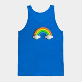 3D Rainbow and clouds Tank Top